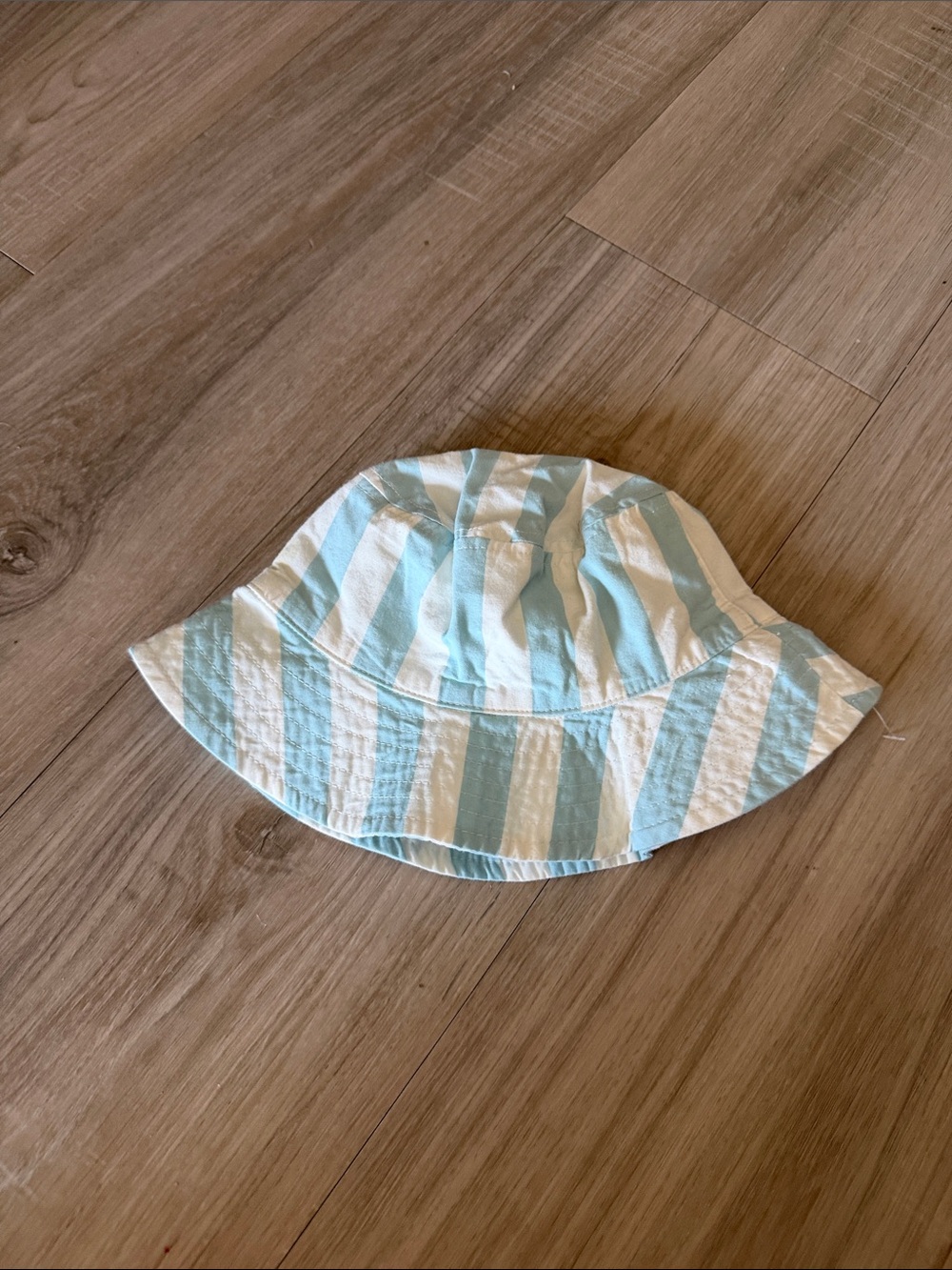 Carter's Baby Bucket Hat in White and Light Blue Stripes